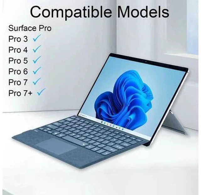 Alt view image 2 of 5 - mobee Type Cover for Microsoft Surface Pro 7+/ Pro 7 / Pro 6 / Pro 5 / Pro 4 / Pro 3, Bluetooch Type Keyboard with Multi-Touch Trackpad, Ultra Silm (Cobalt Blue with Backlit)