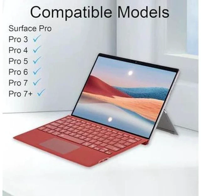 Alt view image 2 of 5 - mobee Type Cover for Microsoft Surface Pro 7+/ Pro 7 / Pro 6 / Pro 5 / Pro 4 / Pro 3, Bluetooch Type Keyboard with Multi-Touch Trackpad, Ultra Silm (Red with Backlit)