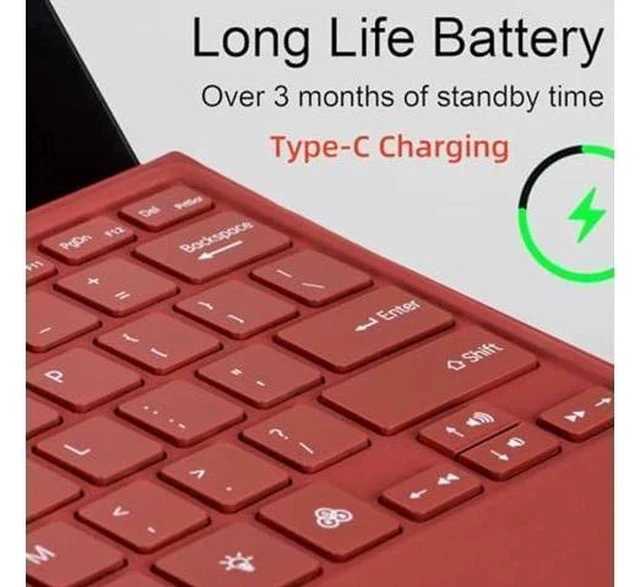 Alt view image 5 of 5 - mobee Type Cover for Microsoft Surface Pro 7+/ Pro 7 / Pro 6 / Pro 5 / Pro 4 / Pro 3, Bluetooch Type Keyboard with Multi-Touch Trackpad, Ultra Silm (Red with Backlit)