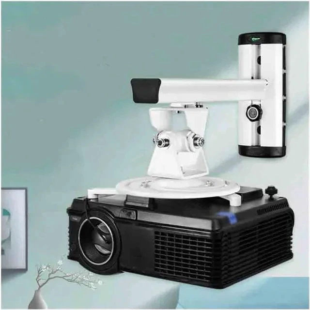 Alt view image 5 of 7 - Projector Bracket Office Universal Aluminum Alloy Projector Bracket Rotating Projector Ceiling Wall Mount Bracket Portable Projector Stand(White)