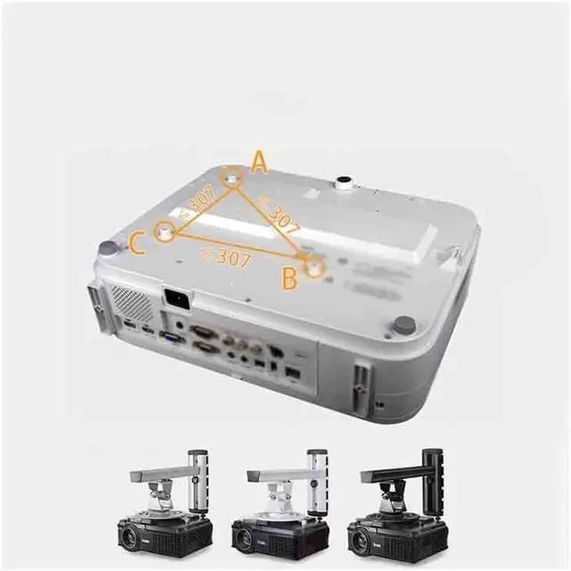 Alt view image 7 of 7 - Projector Bracket Office Universal Aluminum Alloy Projector Bracket Rotating Projector Ceiling Wall Mount Bracket Portable Projector Stand(White)