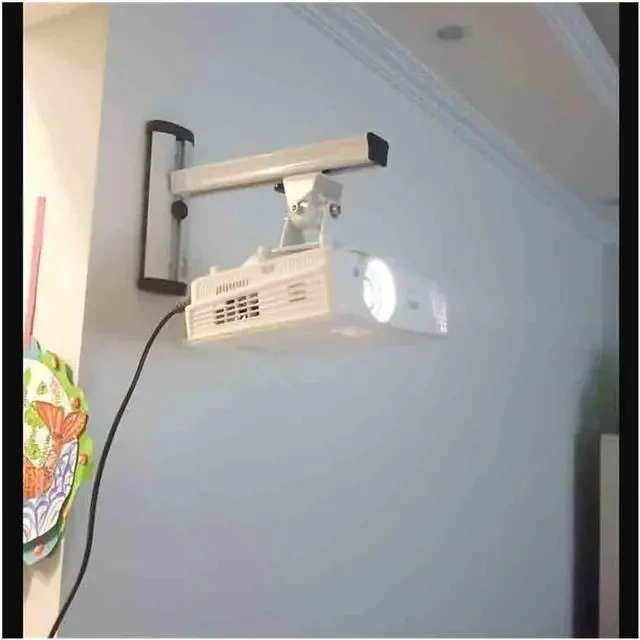 Alt view image 4 of 7 - Projector Bracket Office Universal Aluminum Alloy Projector Bracket Rotating Projector Ceiling Wall Mount Bracket Portable Projector Stand(White)