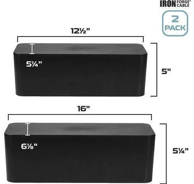 Alt view image 2 of 7 - Cable Cable Management Box, 2 Pack - Cord Organizer and Hider for Wires, Power Strips, Surge Protectors & More - Includes Cable Sleeve, Hook and Loop Keepers, Zip Ties & Clips