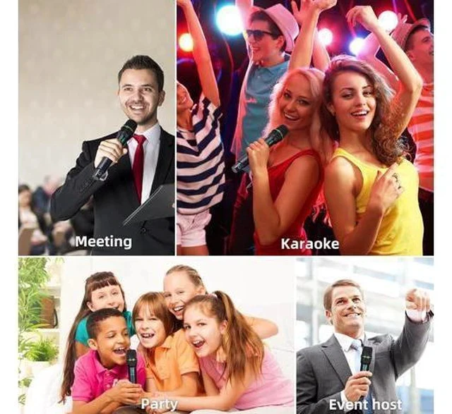 Alt view image 7 of 7 - Wireless Microphone Systems, DUAL UHF Wireless Microphone Set, Microphone Wireless, Handheld Dynamic Microphones, 200ft Cordless Microphone for Singing, Church, Party, Wedding, Speech