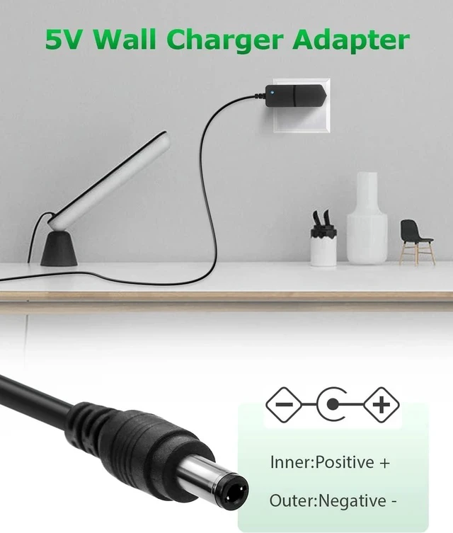 Alt view image 3 of 7 - 5V 2A Power Supply Adapter DC 5V 2000mA Power Cord AC/DC Charger AC 100V-240V to DC 5 Volt 1.5A 1Amp 0.5A for Security Camera Baby Monitor Graco Swing TV Box Raspberry Pi USB Type C (5 Pack)