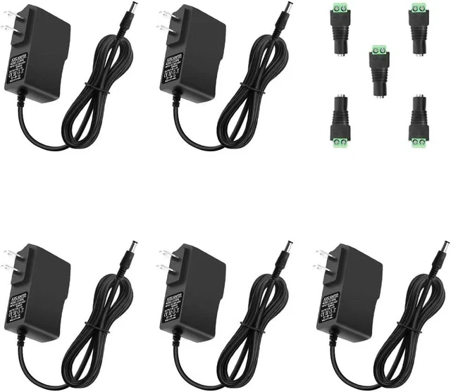 Alt view image 7 of 7 - 5V 2A Power Supply Adapter DC 5V 2000mA Power Cord AC/DC Charger AC 100V-240V to DC 5 Volt 1.5A 1Amp 0.5A for Security Camera Baby Monitor Graco Swing TV Box Raspberry Pi USB Type C (5 Pack)