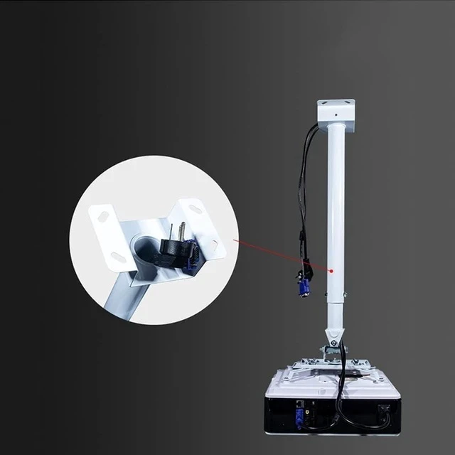 Alt view image 2 of 4 - Projector Stands Projector Hanger Telescopic Universal Round Tube Projector Hanger Projector Bracket Portable Stands