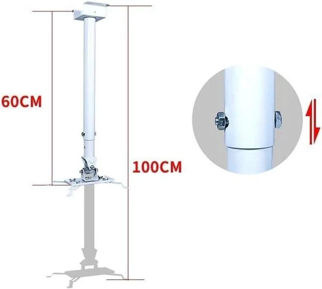 Alt view image 4 of 4 - Projector Stands Projector Hanger Telescopic Universal Round Tube Projector Hanger Projector Bracket Portable Stands