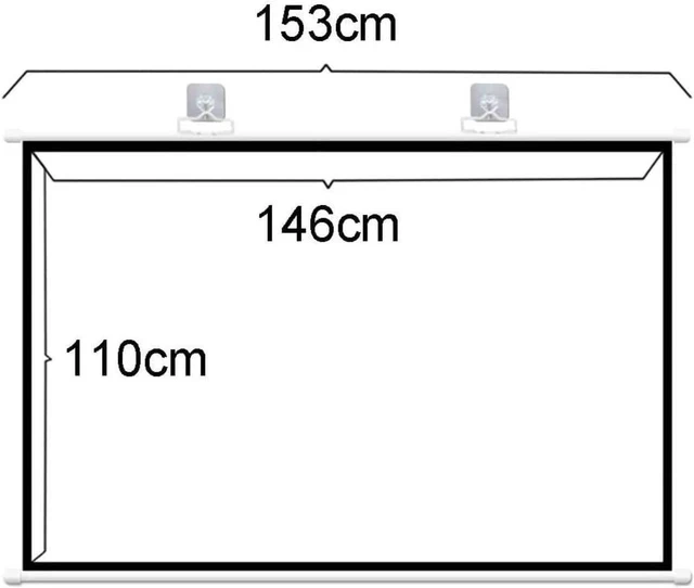Alt view image 2 of 5 - Projector Screen,Wall-Mounted Projector Screen, 60/72/84/100inch Outdoor Indoor Portable Household Manual Projector Screen, No Wrinkle