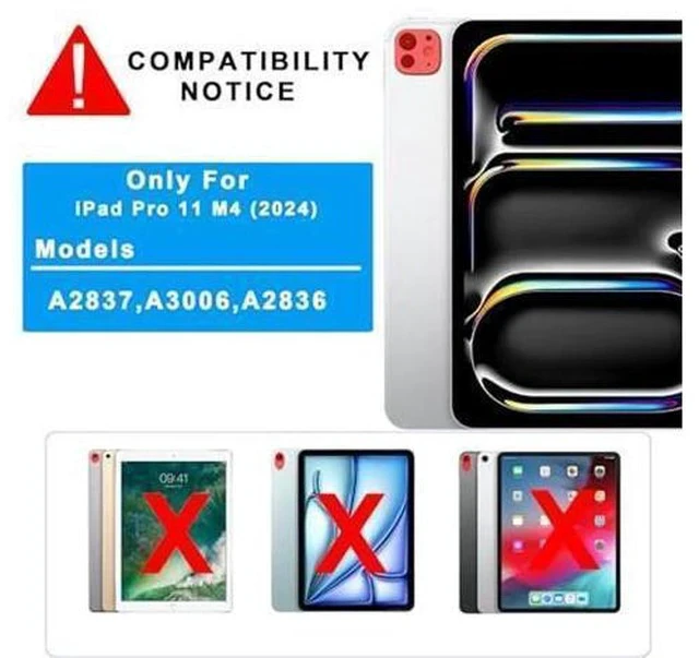 Alt view image 2 of 7 - for iPad Pro 11 inch (M4) 2024 Detachable Keyboard Case : 3 Zone 7 Colors Backlit Magnetic Keyboard with Trackpad - Wireless Keyboard Folio Book Cover with Pencil Holder for 2024 iPad Pro 11" M4