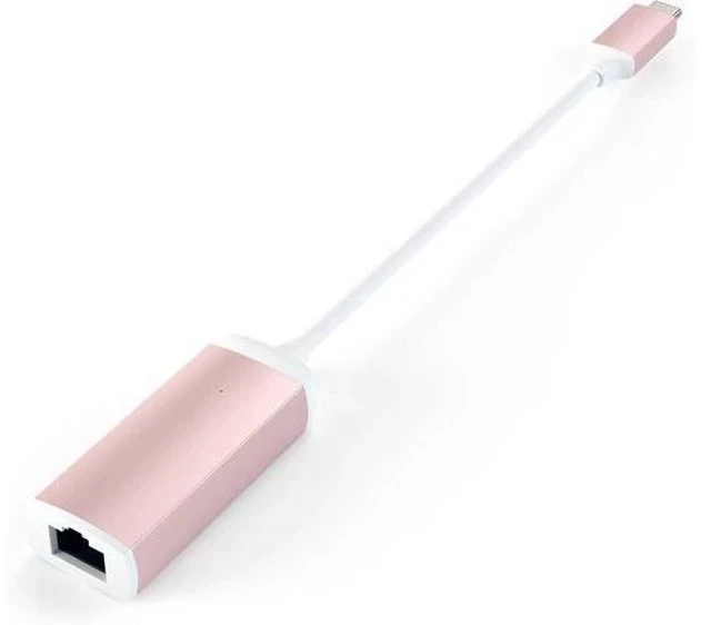 Alt view image 3 of 5 - Satechi USB C to Ethernet Cable, Type-C Gigabit Ethernet Adapter, Aluminum Portable Ethernet-to-USB Converter for MacBook Pro/Air, iPad Pro/Air/Mini, Windows Laptop, Compatible with Switch (Rose Gold)