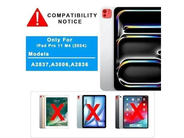 Alt view image 7 of 7 - for iPad Pro 11 inch (M4) 2024 Detachable Keyboard Case : 3 Zone 7 Colors Backlit Magnetic Keyboard with Trackpad - Wireless Keyboard Folio Book Cover with Pencil Holder for 2024 iPad Pro 11" M4