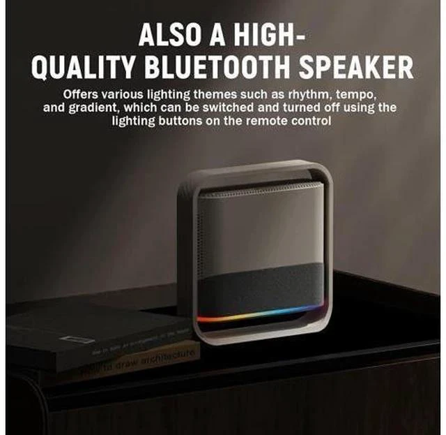 Alt view image 6 of 7 - NSL03 Bluetooth Speaker Smart Projector with WiFi, 950S Chip Video Projector with 375 Lumens, 1080P, Android 13.0 Wireless Projector for Bedroom, Home Theater, Outdoor, 360° Adjustable Angle (White)