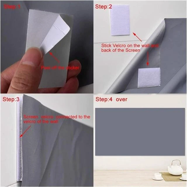 Alt view image 3 of 4 - Projector Screen Projector Screen Projector Screen Fabric 30 40 50 60 Inch Portable Reflective Cloth Projection,30 Inch