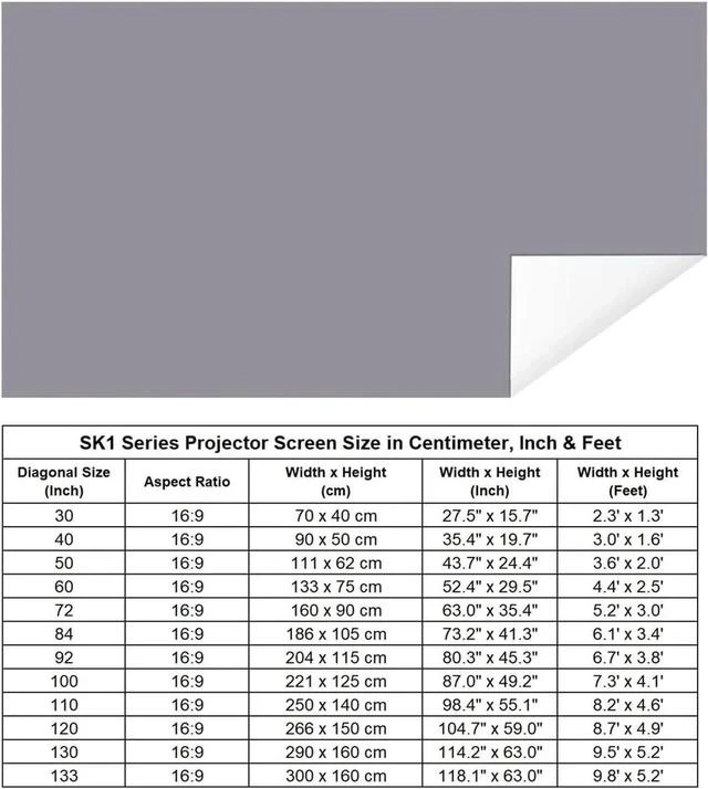 Alt view image 4 of 4 - Projector Screen Projector Screen Projector Screen Fabric 30 40 50 60 Inch Portable Reflective Cloth Projection,30 Inch