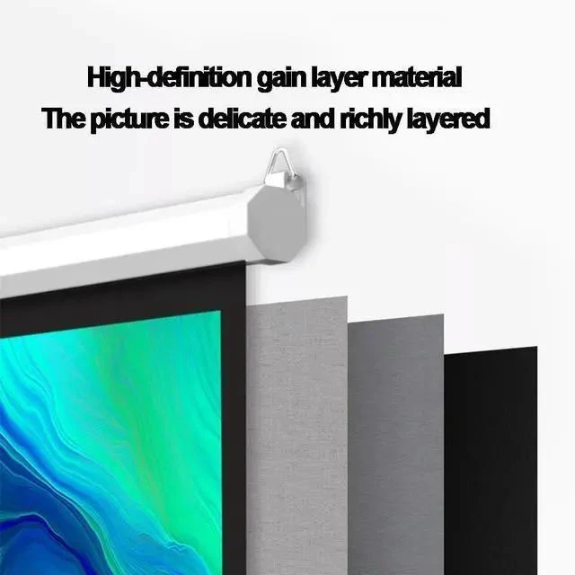 Alt view image 2 of 7 - Manual Projector Screen Retractable 72inch, Portable Projector Screen Pull Down HD Projector Screen with Auto Lock Anti-Crease(72inch(182cm)-4:3)