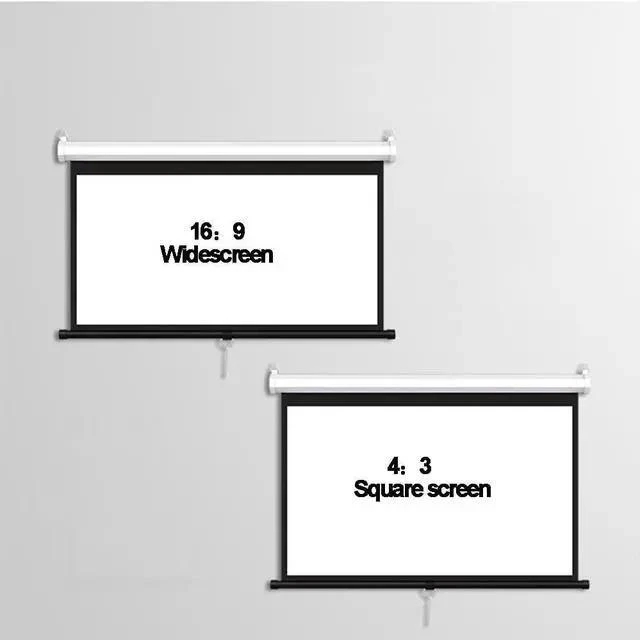 Alt view image 5 of 7 - Manual Projector Screen Retractable 72inch, Portable Projector Screen Pull Down HD Projector Screen with Auto Lock Anti-Crease(72inch(182cm)-4:3)