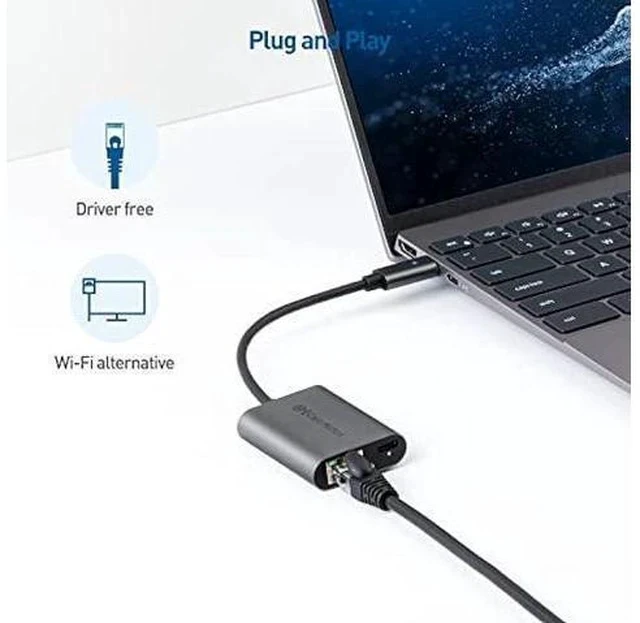 Alt view image 4 of 7 - Cable Matters USB C to 2.5 Gigabit Ethernet Adapter with Charging 100W, 2.5g Ethernet to USB-C Adapter (2.5gbps Ethernet Port) - Compatible with MacBook Pro, iPad Pro, XPS, Microsoft Surface Pro