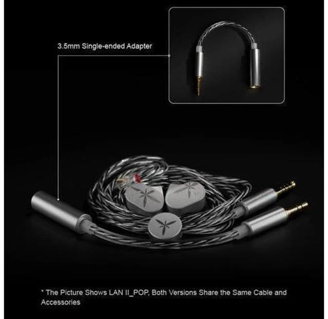 Alt view image 4 of 6 - LAN ll Earphone 4.4mm 3.5mm Plug 0.78mm Interchangeable Cable 10mm Double-Cavity HiFi in-Ear Wired Headphones (LAN II REF)