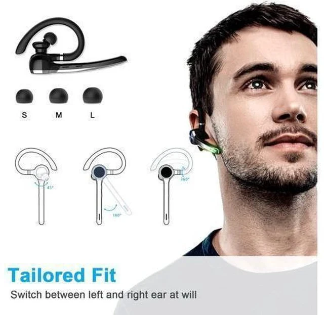 Alt view image 5 of 7 - Bluetooth Headset Wireless Bluetooth Earpiece with 500mAh Charging Case 72 Hours Talking Time Built-in Microphone for iOS Android Cell Phone V5.1 Hand-Free Headphones for Trucker Office