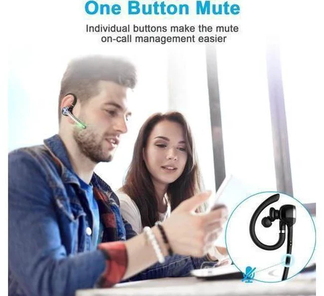 Alt view image 4 of 7 - Bluetooth Headset Wireless Bluetooth Earpiece with 500mAh Charging Case 72 Hours Talking Time Built-in Microphone for iOS Android Cell Phone V5.1 Hand-Free Headphones for Trucker Office
