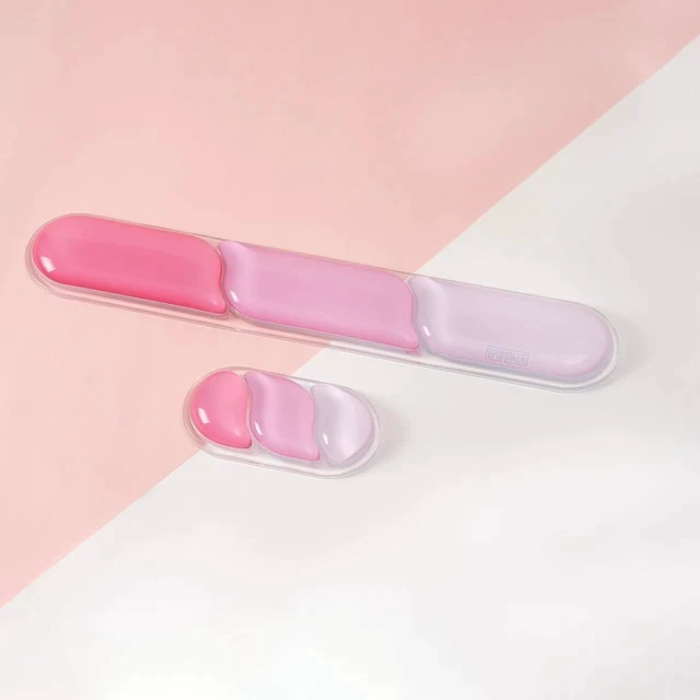 Main image of CloudGel Wrist Rest for Keyboard and Mouse, 2 Pieces | Silicone Wrist Support, Anti-Slip Rubber Bottom, Ergonomic Design, Suitable for Office/Computer/Laptop/Gaming (Pink)