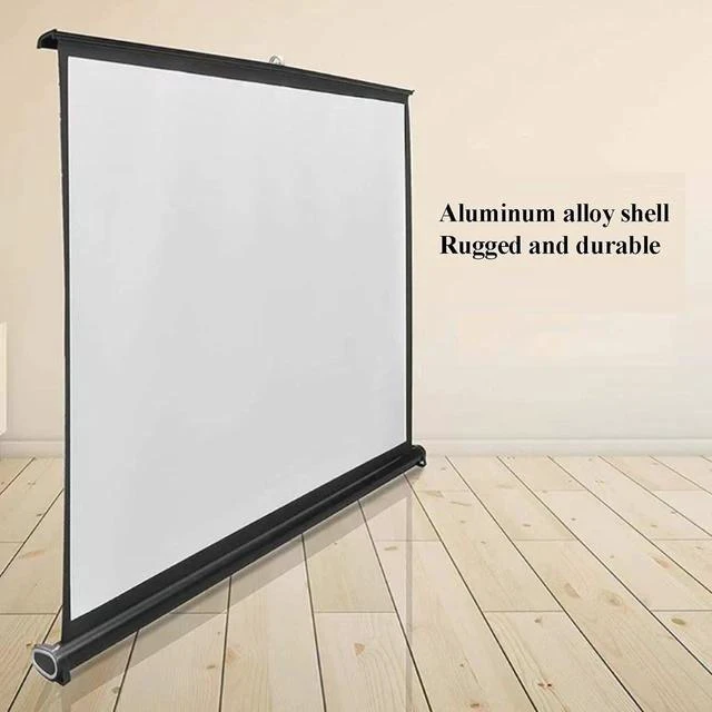 Alt view image 2 of 7 - 40/50in Small Projector Screen, Retractable Pull Up Screen, Floor Projector Screen, 4K Portable Screen for Tabletop Projector(40in,4:3)