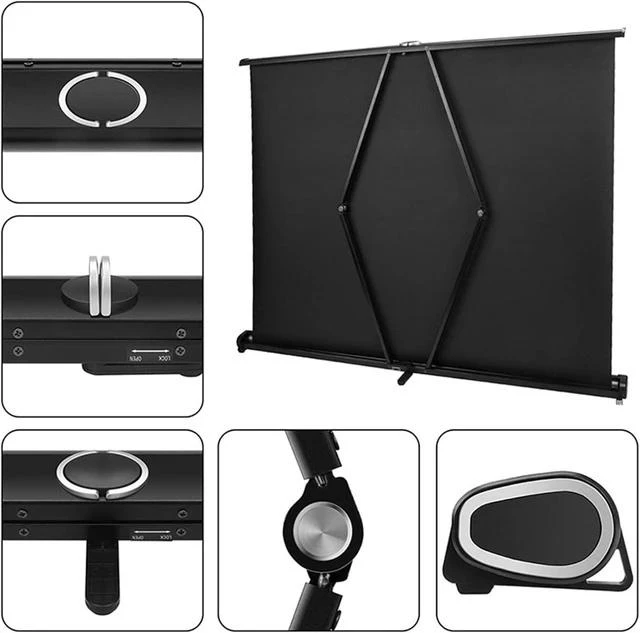 Alt view image 7 of 7 - 40/50in Small Projector Screen, Retractable Pull Up Screen, Floor Projector Screen, 4K Portable Screen for Tabletop Projector(40in,4:3)
