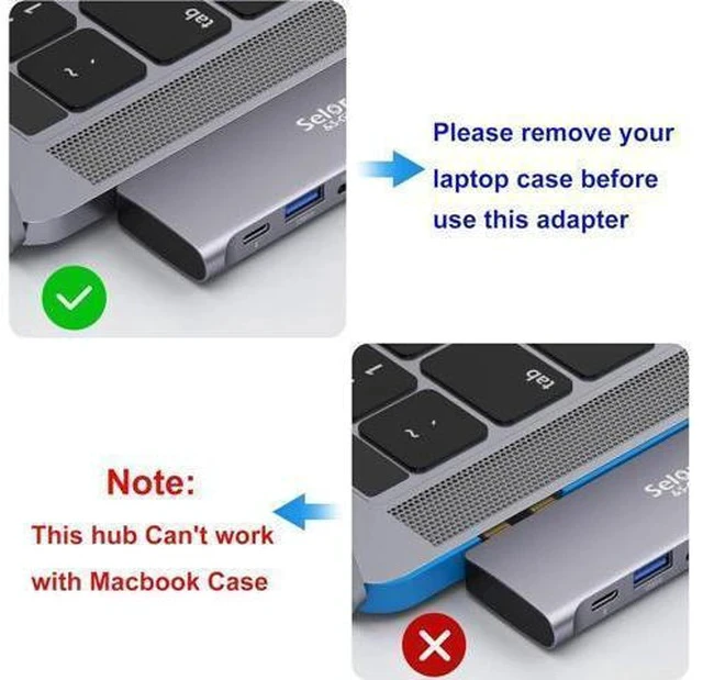 Alt view image 7 of 7 - USB C Adapter for MacBook Pro/MacBook Air M1 M2 M3 2021 2020 2019 13" 15" 16", 6 in 1 USB-C Hub MacBook Pro Accessories with 3 USB 3.0 Ports,USB C to SD/TF Card Reader and 100W Thunderbolt 3 PD Port