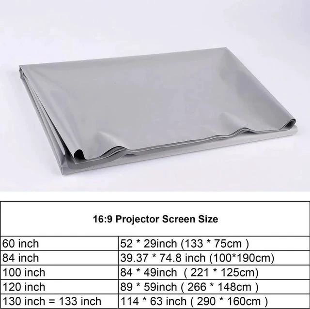 Alt view image 5 of 5 - Projector Screen Screen Portable Projector Screen Simple Curtain Anti-Light 16:9 Projector Screens for Home Outdoor Office Smart Home(60 inch)