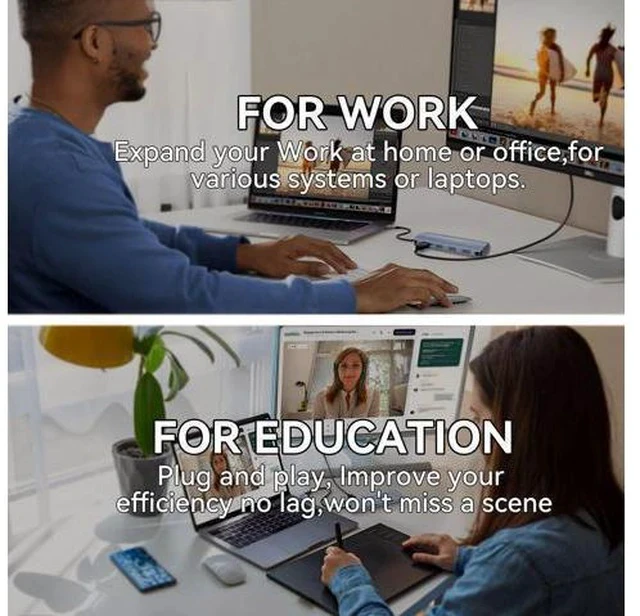 Alt view image 7 of 7 - USB C to USB Hub 8-in-1 with 4K@60Hz HDMI, 3 USB-C 3.2 Gen2 10Gbps, 3 USB A 3.2 10Gbps Ports,100W Power Delivery with 10Gbps Data, USB-C Hub Multiport Adapter for MacBook Pro and More Type C Devices