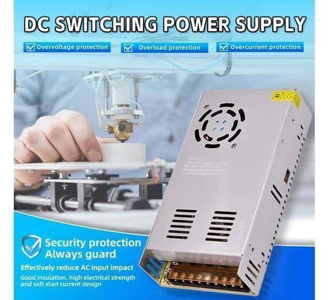 Alt view image 2 of 7 - 110V AC to 12V DC Transformer, 12V 500W 40A Switching Power Converter, Built-in Cooling Fan, with Various Power adapters.