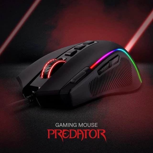 Alt view image 2 of 7 - M612 Predator RGB Gaming Mouse, 8000 DPI Wired Optical Gamer Mouse with 11 Programmable Buttons & 5 Backlit Modes, Software Supports DIY Keybinds Rapid Fire Button