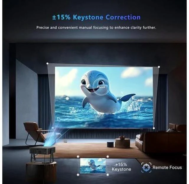 Alt view image 6 of 7 - N5 Lite Mini Projector Native 720P, 360° Rotation, Ultra Thin Portable with Adjustable Stand - 4K Decoding, WiFi & Bluetooth, Smart Mini Projector for Outdoor Movies - 4500 Lumens
