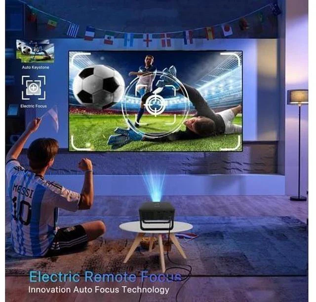 Alt view image 7 of 7 - N5 Lite Mini Projector Native 720P, 360° Rotation, Ultra Thin Portable with Adjustable Stand - 4K Decoding, WiFi & Bluetooth, Smart Mini Projector for Outdoor Movies - 4500 Lumens