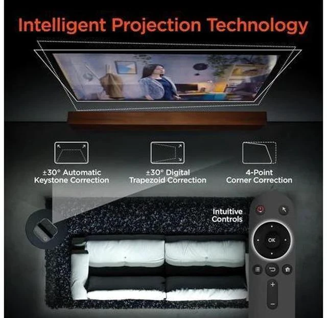 Alt view image 4 of 7 - HyperGear Mini Portable Projector with Wifi & Bluetooth, 5W Speaker, 30-200 Inch Picture, Movies, Games & Streaming, 1280 x 720p HD Resolution Brightness of 160 ANSI Lumens