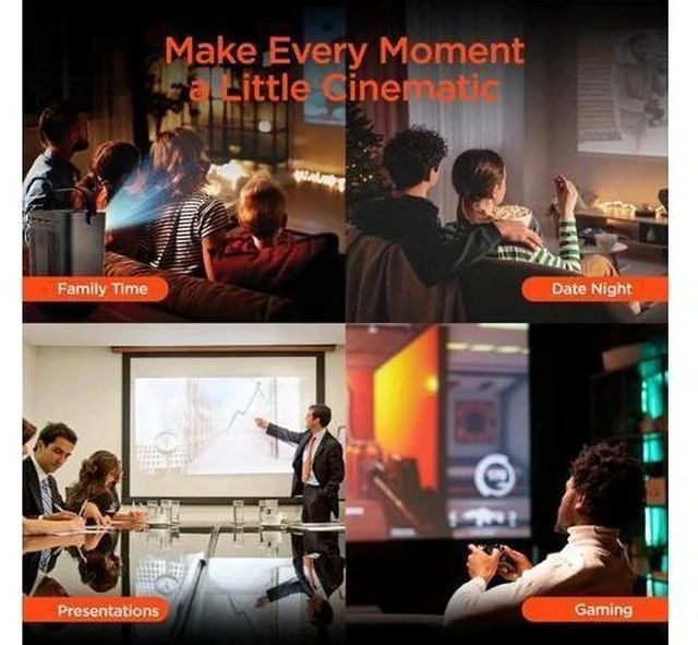 Alt view image 7 of 7 - HyperGear Mini Portable Projector with Wifi & Bluetooth, 5W Speaker, 30-200 Inch Picture, Movies, Games & Streaming, 1280 x 720p HD Resolution Brightness of 160 ANSI Lumens