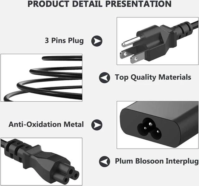 Alt view image 3 of 7 - 65W 45W USB-C Laptop Charger Compatible with Latitude 5530 5420 5430 5520 5540 7430 7420 7440 7340 7530 7330 7320 XPS 13 9250 9360 9365 9370 9380 9350 9550 Adapter Power Cord