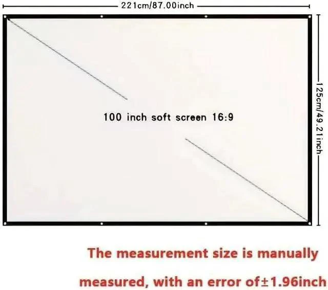 Alt view image 2 of 7 - Projector Screen Screen 60 72 84 100 120 150 Inch Projector Screen 16:9 HD Portable Home Cinema for Indoor Outdoor Projection Smart Home(100 inch)