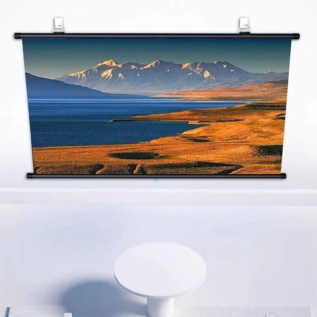 Main image of Outdoor Projection Screen 60" 72" 16:9 Portable Projector Screen Manual Pull Down Projector Movies Screen for Family, Home Theater(72in/16:9)