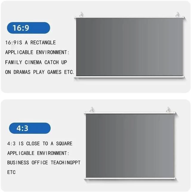 Alt view image 5 of 6 - Outdoor Projection Screen 60" 72" 16:9 Portable Projector Screen Manual Pull Down Projector Movies Screen for Family, Home Theater(72in/16:9)