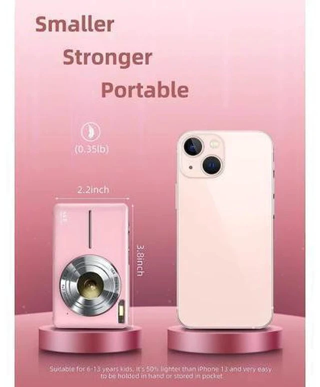 Alt view image 5 of 7 - Digital Camera, FHD 1080P Camera, Digital Point and Shoot Camera with 16X Zoom Anti Shake, Compact Small Camera for Boys Girls Kids