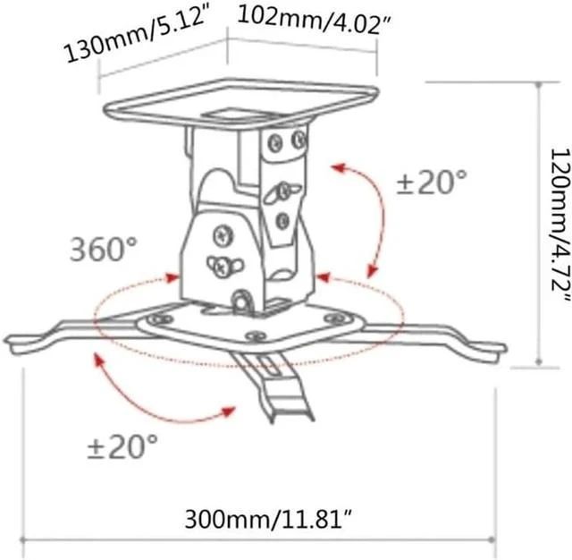 Alt view image 2 of 6 - Portable Projector Stand LCD Mini Projector Ceiling Wall Mount Bracket Aluminium Holder Stand Universal Adjustable Projector Mount