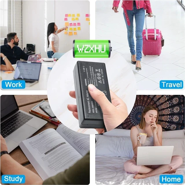Alt view image 6 of 6 - 65W Laptop Charger Compatible with Latitude 5400 5480 7480 7490 5490 E5470 E6420 5580 5500 5590 5280 E6410 E5570 E6430 E6440 E6540 AC Adapter Power Cord