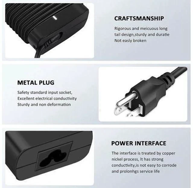 Alt view image 4 of 6 - 65W USB C Laptop Charger for XPS and Latitude 5000 5420 5520 65W Laptop Charger Type C