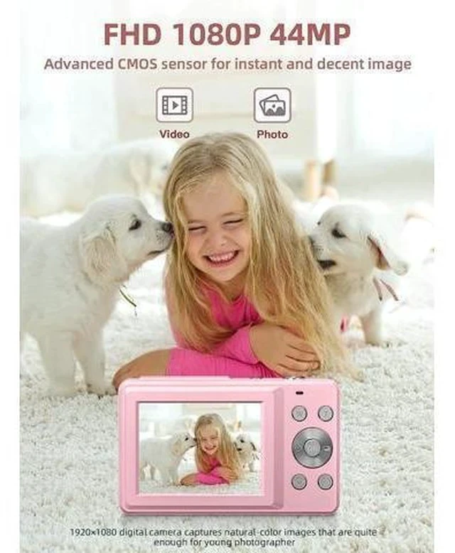 Alt view image 7 of 7 - Digital Camera, FHD 1080P Camera, Digital Point and Shoot Camera with 16X Zoom Anti Shake, Compact Small Camera for Boys Girls Kids