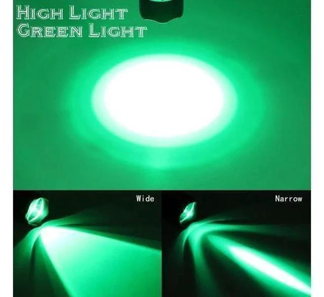 Alt view image 3 of 7 - Green Light Flashlight Tactical LED Rechargeable, Zoomable Portable Handheld Green-Light for Fishing Hunting Detector Astrophotography
