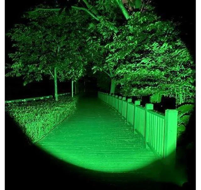 Alt view image 7 of 7 - Green Light Flashlight Tactical LED Rechargeable, Zoomable Portable Handheld Green-Light for Fishing Hunting Detector Astrophotography