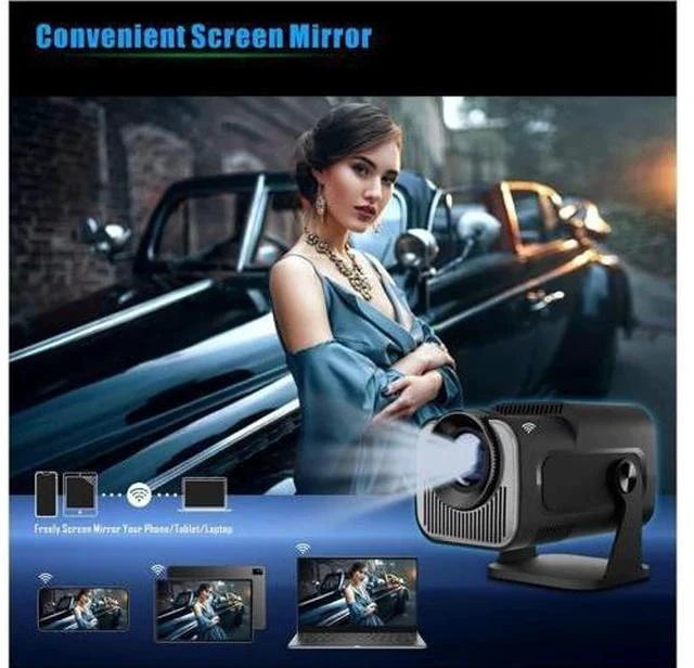 Alt view image 5 of 7 - Projector Screen HY-320 Mini Portable Newly Native 720P H713 Android 11 4K Projector 320 ANSI Wifi6 BT5.0 Cinema Outdoor Rotable Projector