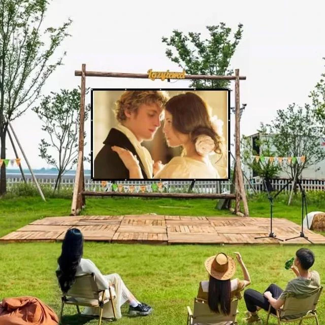 Alt view image 6 of 7 - 120in 200in Projector Screen Outdoor, Foldable Movies Screen Portable HD Projection Screen Wall Mount Hanging Projector Screen(16:9,200inch)
